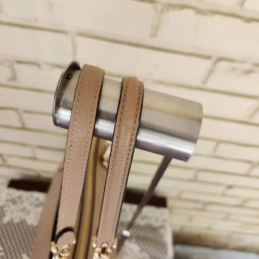 Euc Coach Ava Beige/Tan Gold Chain Shoulder Bag Purse